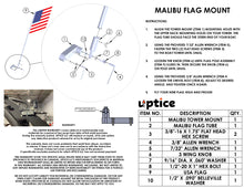 Load image into Gallery viewer, FLAG MOUNT - G3-4 TOWERS  |  MALIBU
