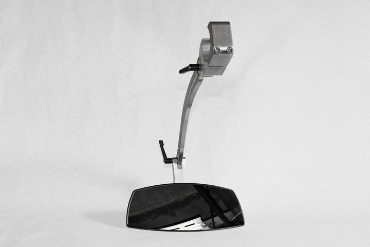 Uptice tower mount mirror arm installed on boat tower
